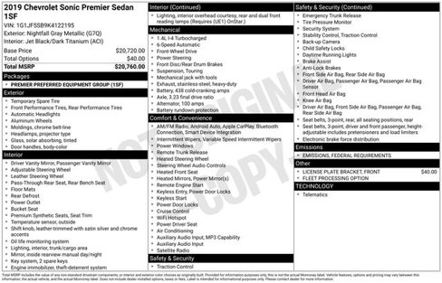 Used 2019 Chevrolet Sonic Premier image 36