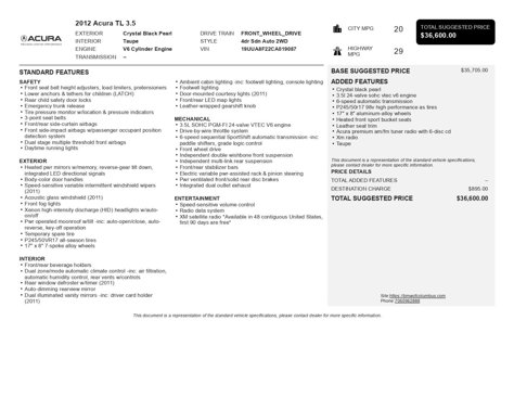 Used 2012 Acura TL image 36