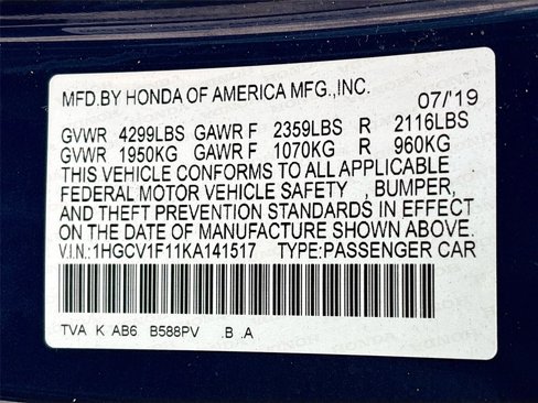 Certified 2019 Honda Accord LX image 33