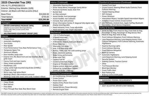 New 2025 Chevrolet Trax RS w/ Driver Confidence Package image 1