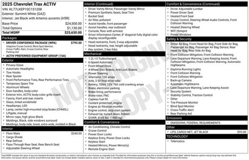 New 2025 Chevrolet Trax ACTIV w/ Driver Confidence Package image 4