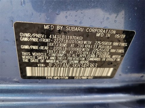 Used 2019 Subaru Crosstrek 2.0i Limited w/ Moonroof Package w/Navigation image 31