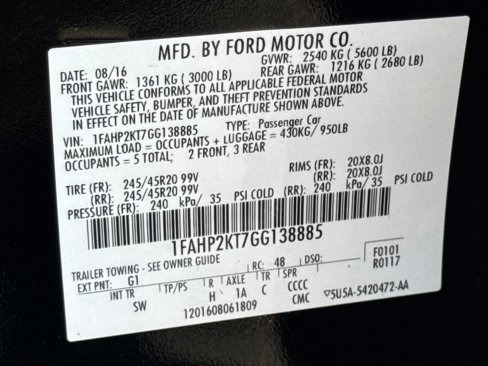Used 2016 Ford Taurus SHO w/ Equipment Group 401A image 24