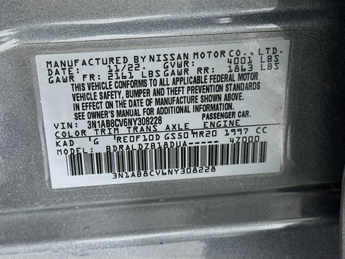 Used 2022 Nissan Sentra SV w/ Trunk Package image 12