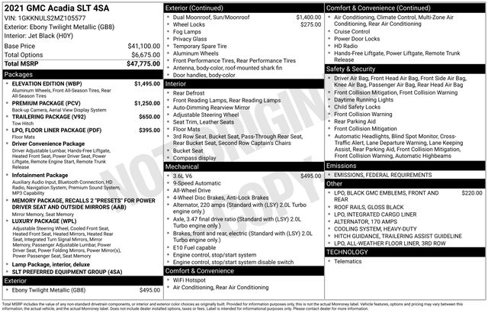 Certified 2021 GMC Acadia SLT w/ Elevation Edition image 5