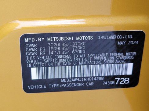 New 2024 Mitsubishi Mirage Black Edition image 31