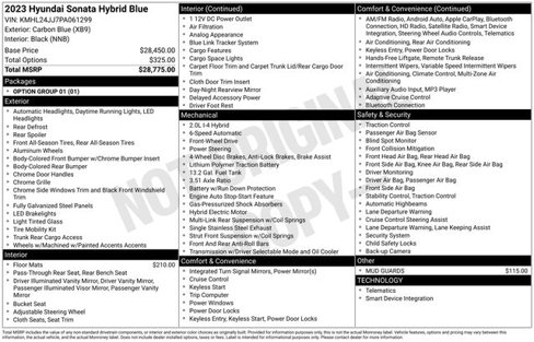 Used 2023 Hyundai Sonata Blue image 1