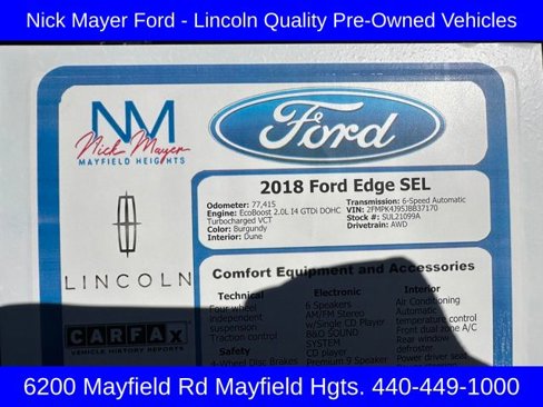 Used 2018 Ford Edge SEL w/ Equipment Group 201A image 37