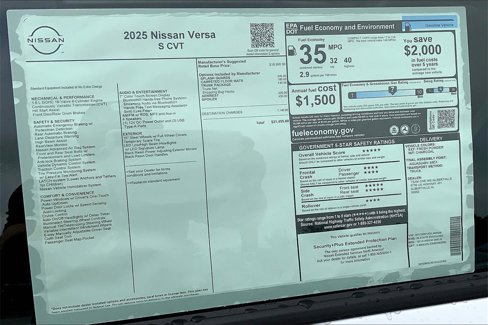 New 2025 Nissan Versa S w/ Trunk Package image 14