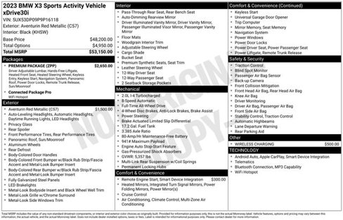 Certified 2023 BMW X3 xDrive30i w/ Premium Package image 42