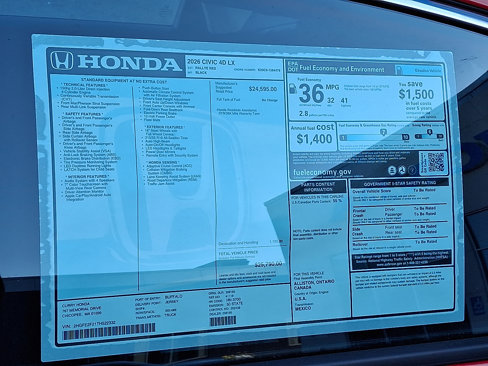 New 2026 Honda Civic LX image 11