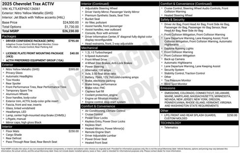 New 2025 Chevrolet Trax ACTIV w/ Driver Confidence Package image 2