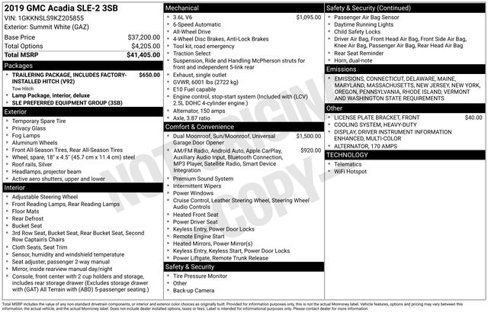 Used 2019 GMC Acadia SLE image 10