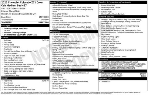 New 2025 Chevrolet Colorado Z71 image 4