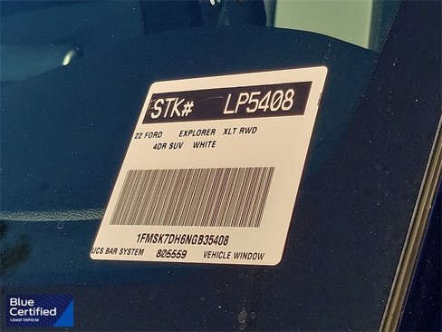 Certified 2022 Ford Explorer XLT w/ Equipment Group 202A image 32