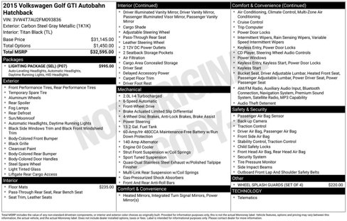 Used 2015 Volkswagen GTI Autobahn w/ Lighting Package (SEL) image 39