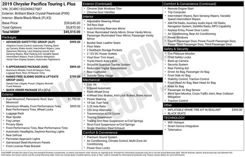 Used 2019 Chrysler Pacifica Touring-L Plus w/ Advanced Safetytec Group image 9