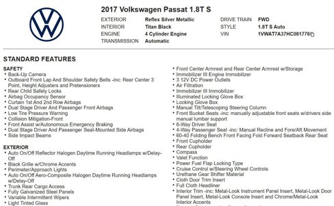 Used 2017 Volkswagen Passat 1.8T S image 17