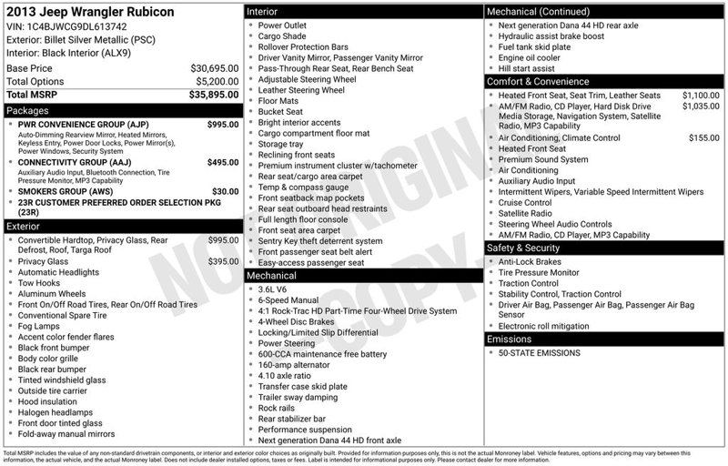 Used 2013 Jeep Wrangler Rubicon w/ PWR Convenience Group image 1