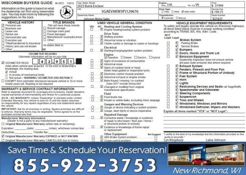 Certified 2023 Buick Enclave Essence w/ Sport Touring Edition image 1