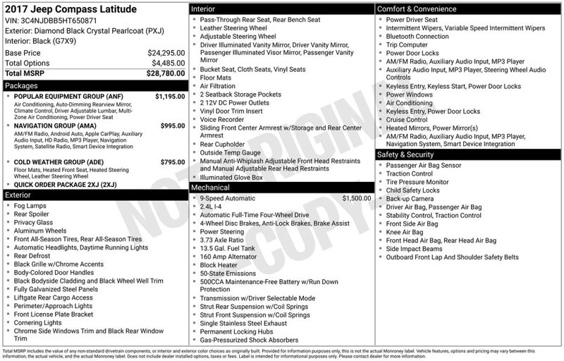 Used 2017 Jeep Compass Latitude w/ Popular Equipment Group image 1