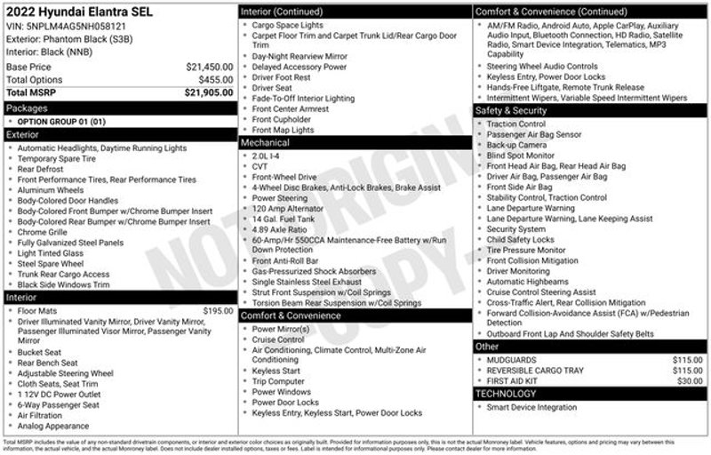 Used 2022 Hyundai Elantra SEL image 1