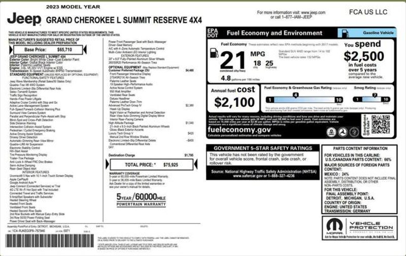 Certified 2023 Jeep Grand Cherokee L Summit image 1