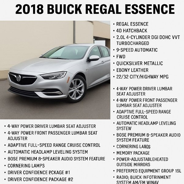 Used 2018 Buick Regal Essence w/ Driver Confidence Package #1 image 1