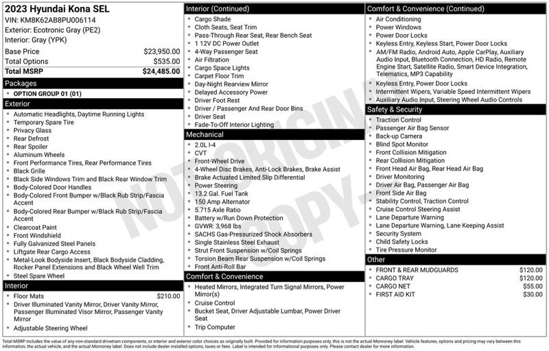 Used 2023 Hyundai Kona SEL image 1
