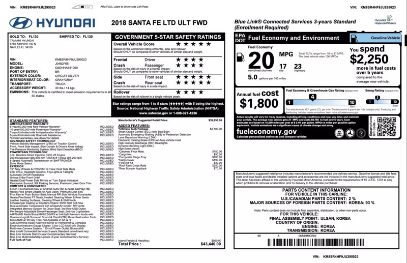 Used 2018 Hyundai Santa Fe Limited image 1