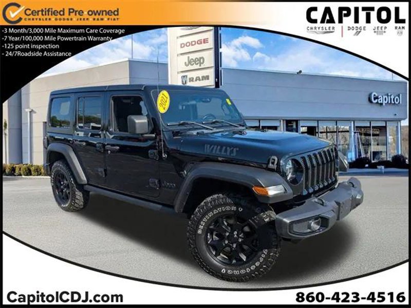Certified 2021 Jeep Wrangler Unlimited Sport image 1