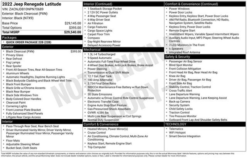Used 2022 Jeep Renegade Latitude image 1