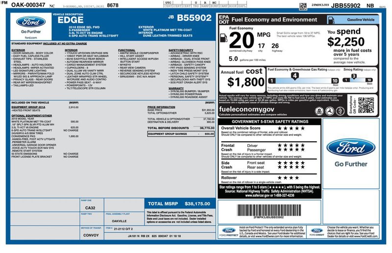 Used 2018 Ford Edge SEL w/ Equipment Group 201A image 1