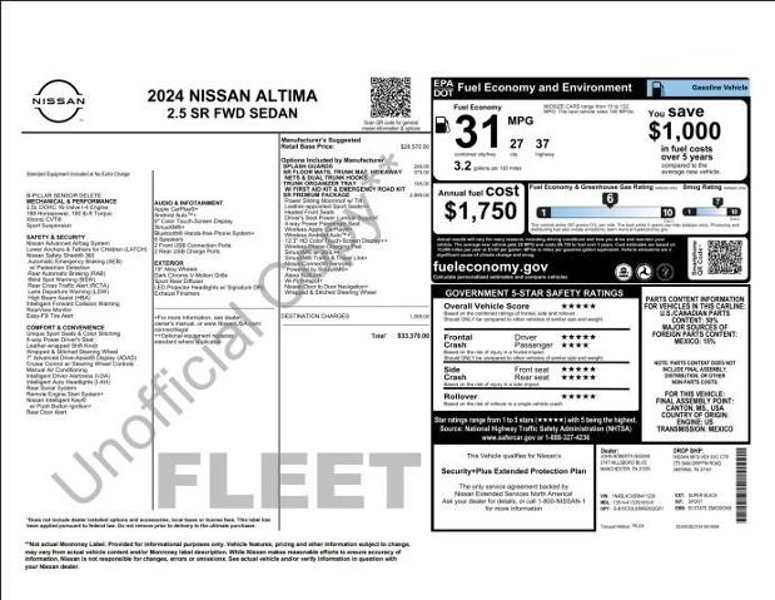 Certified 2024 Nissan Altima 2.5 SR w/ SR Premium Package image 1