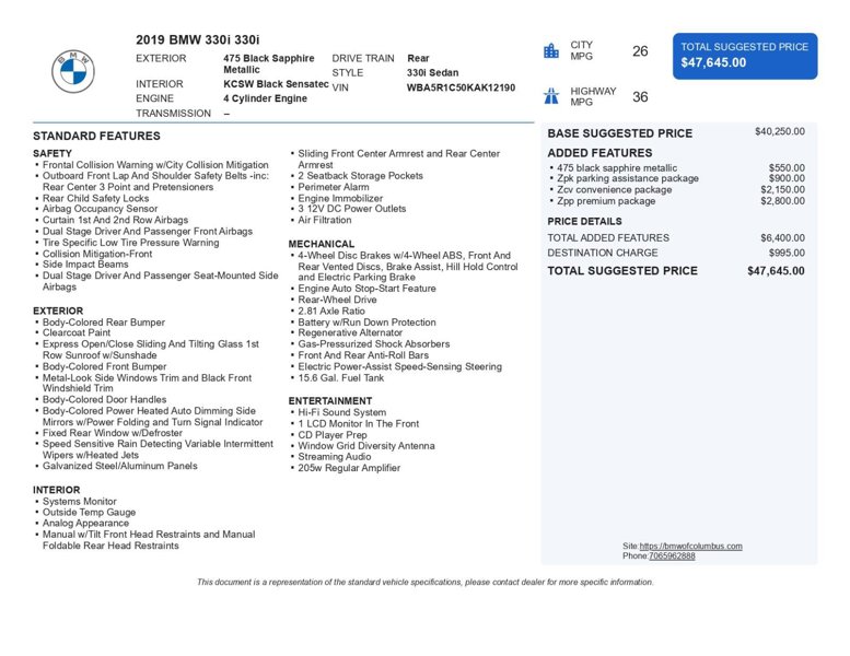 Used 2019 BMW 330i Sedan image 1