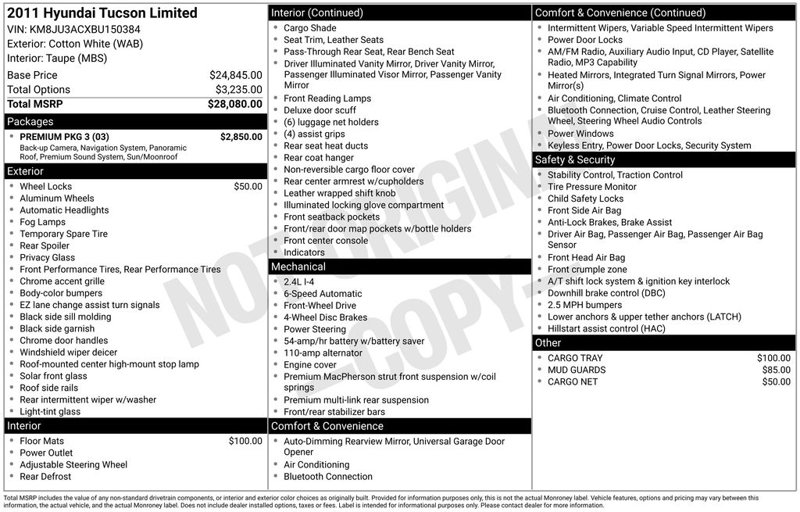 Used 2011 Hyundai Tucson Limited w/ Premium Pkg 3 image 1