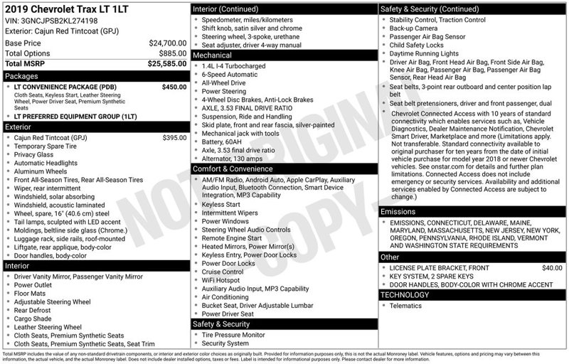Used 2019 Chevrolet Trax LT w/ LT Convenience Package image 1