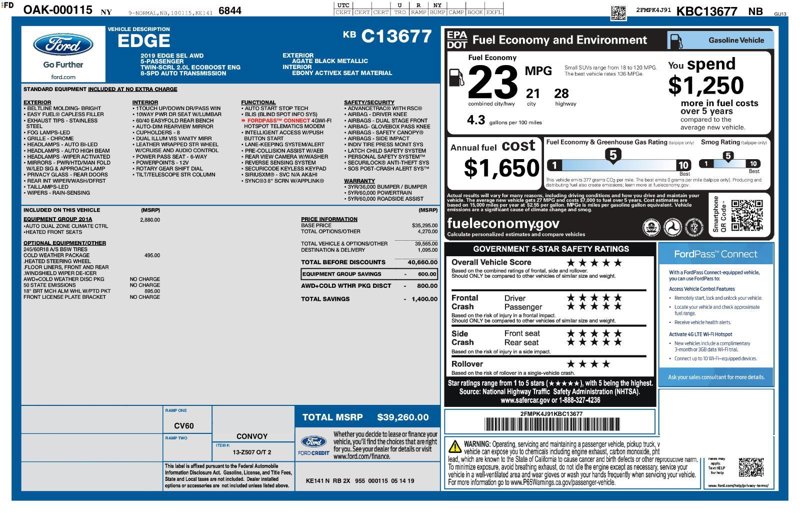 Used 2019 Ford Edge SEL w/ Equipment Group 201A image 1