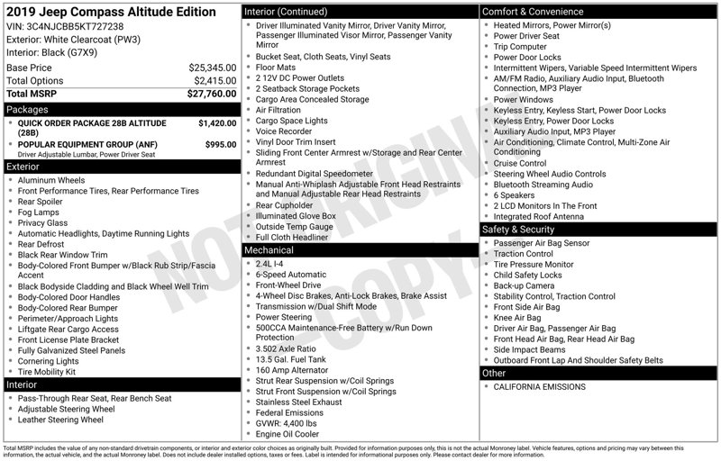 Used 2019 Jeep Compass Altitude image 1