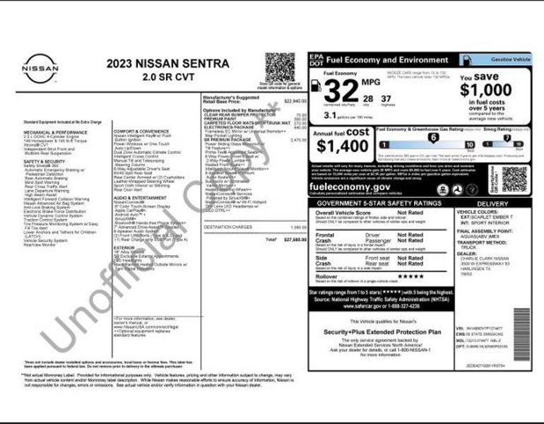 Certified 2023 Nissan Sentra SR w/ SR Premium Package image 1