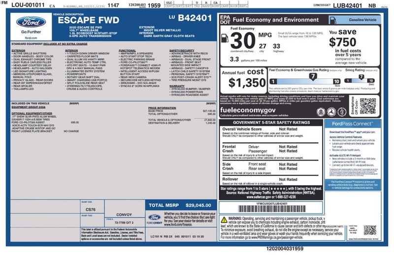 Used 2020 Ford Escape SE image 1