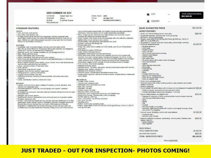 Used 2005 HUMMER H2 w/ Preferred Equipment Group image 1