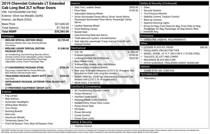 Used 2019 Chevrolet Colorado LT w/ Redline Special Edition image 1
