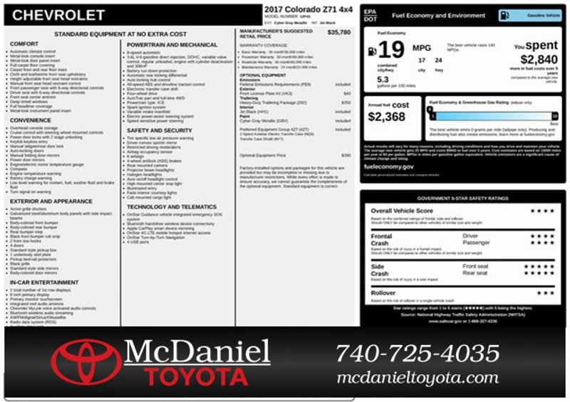 Used 2017 Chevrolet Colorado Z71 image 1