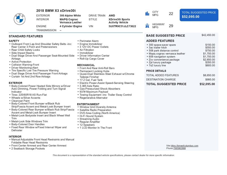 Used 2018 BMW X3 xDrive30i image 1