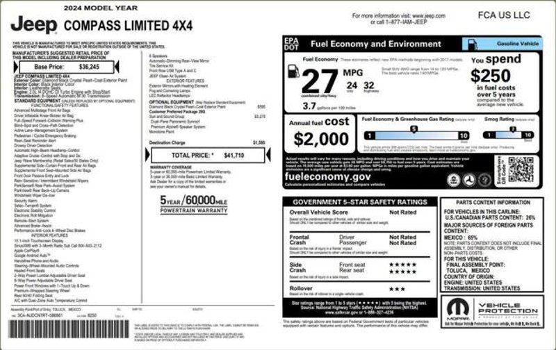 Certified 2024 Jeep Compass Limited w/ Sun and Sound Group image 1