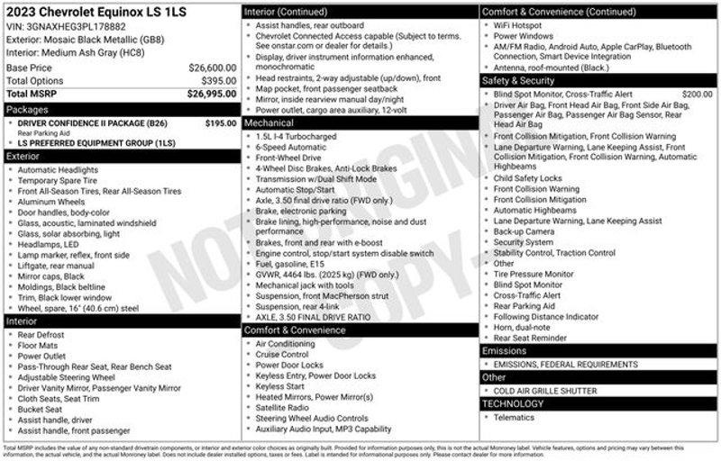 Certified 2023 Chevrolet Equinox LS w/ Driver Confidence II Package image 1