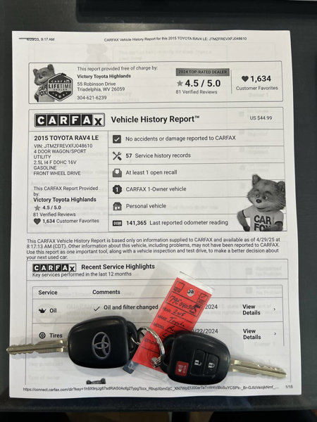 Used 2015 Toyota RAV4 LE image 1