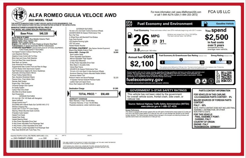 Used 2023 Alfa Romeo Giulia Veloce image 1
