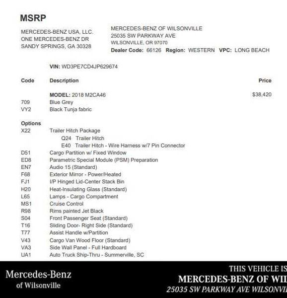 Used 2018 Mercedes-Benz Sprinter 2500 image 1
